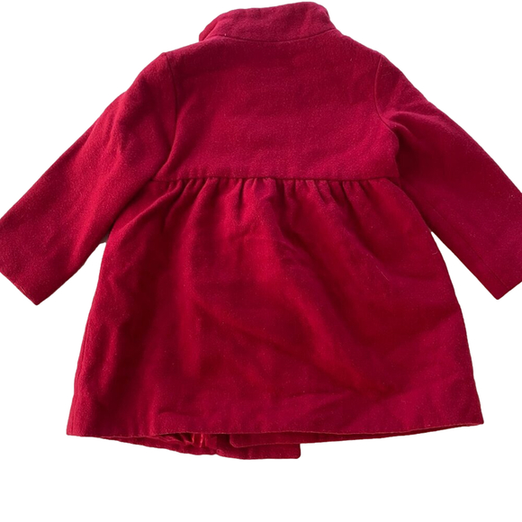 Baby Gap Red Girls Peacoat 3y with bow detail wool mix - Picture 7 of 7